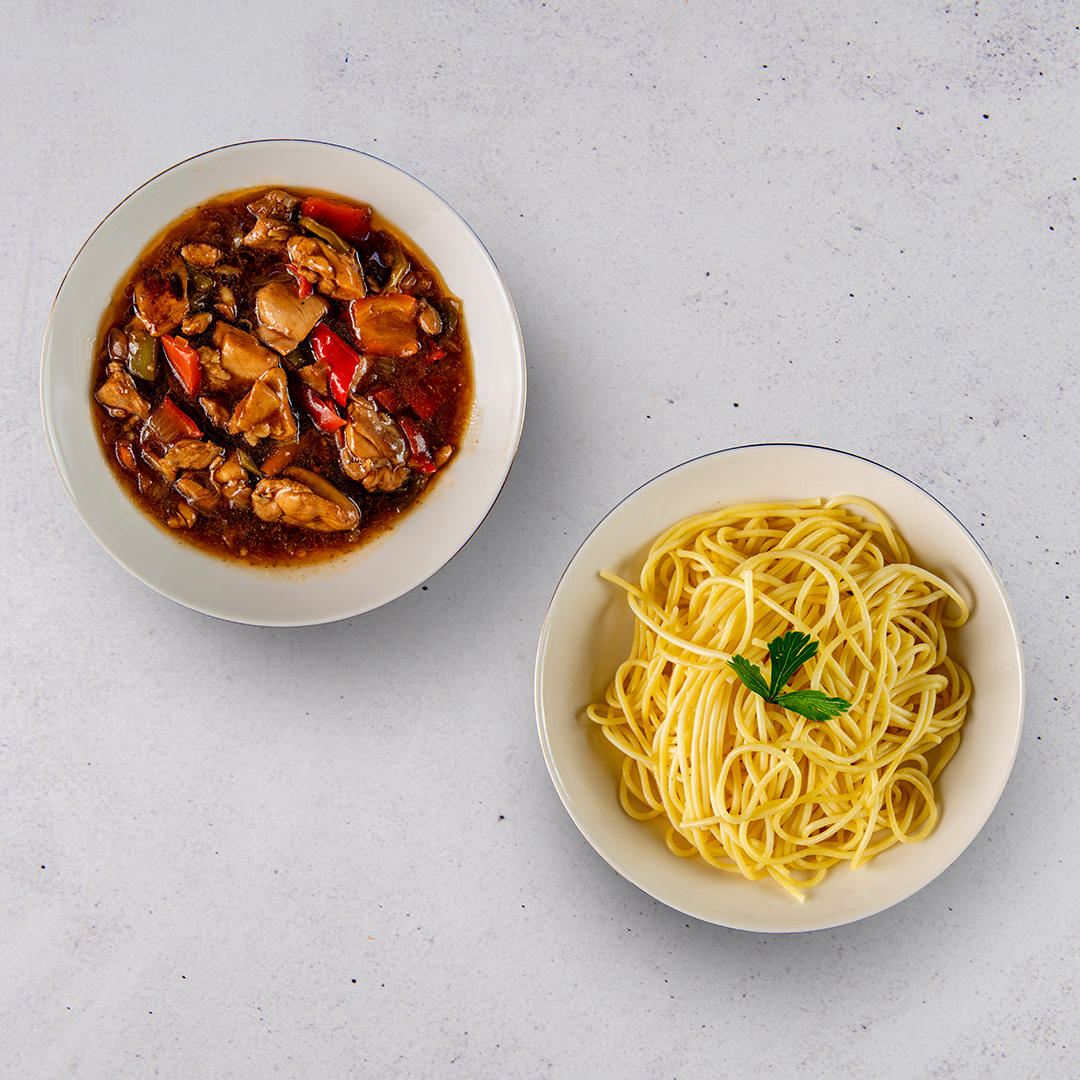 Barbekü Soslu Tavuk Spagetti Makarna